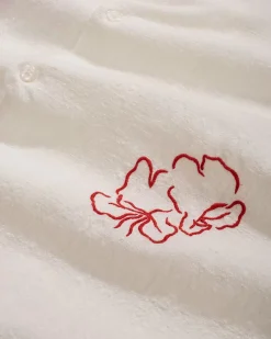 Canty Sz Embroidered Gauze Short Sleeve Shirt