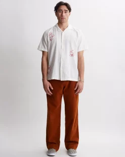 Canty Sz Embroidered Gauze Short Sleeve Shirt