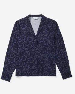 Crys Printed Sheer Long Sleeve Shirt