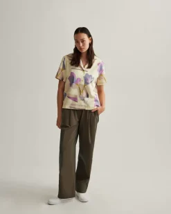 Dani Lagoon Blooms Camp Collar Short Sleeve Shirt