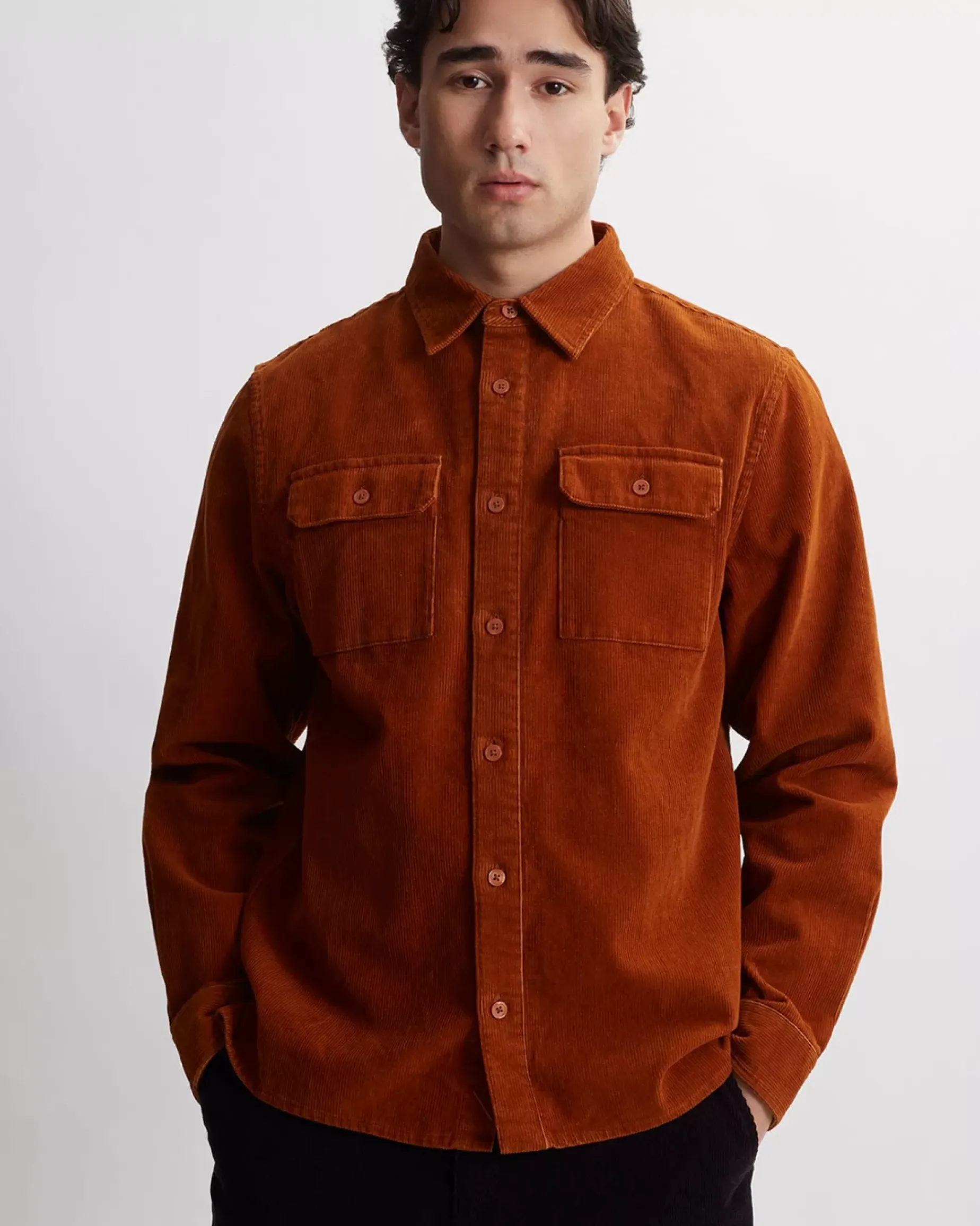 Nolan Washed Cord Long Sleeve Shirt