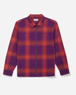 Ryan Zip Front Plaid Flannel Shirt