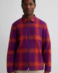 Ryan Zip Front Plaid Flannel Shirt