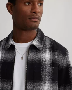 Ryan Zip Front Plaid Flannel Shirt
