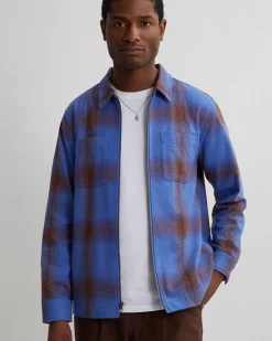 Ryan Zip Front Plaid Flannel Shirt