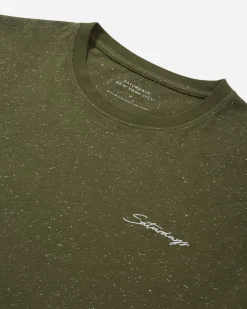 Speckled Chain Script Embroidered Short Sleeve Tee